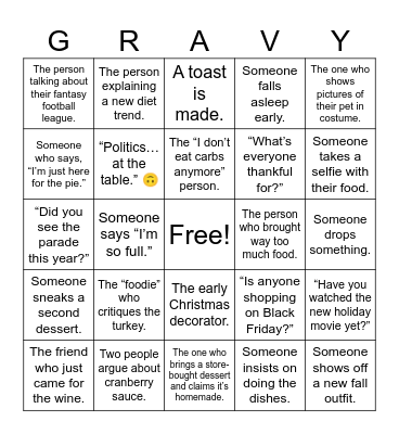 FRIENDSGIVING BINGO Card