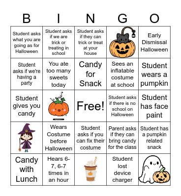 The Week Before Halloween Bino Bingo Card