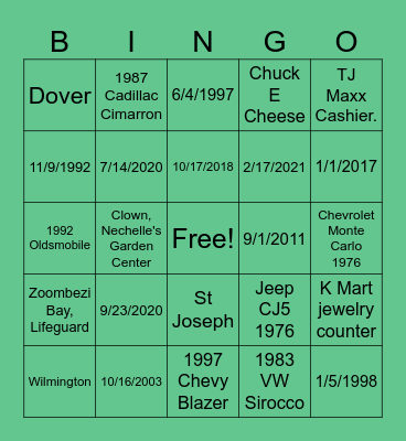 DASCO ICE Breaker BINGO Card