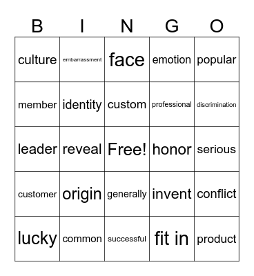Unit 2 Making Connections Bingo Card