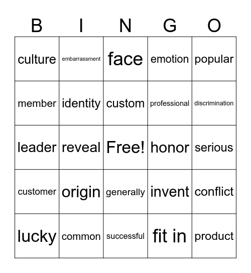 Unit 2 Making Connections Bingo Card