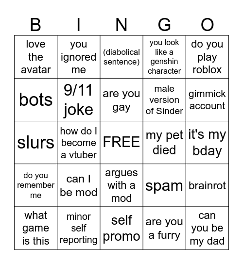 yewchewb bingo Card