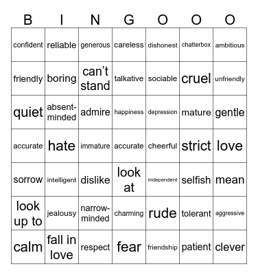 HUMAN Bingo Card