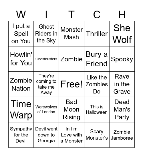 Halloween game 1 Bingo Card