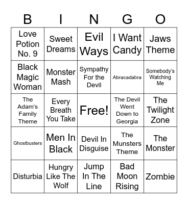 Halloween Bingo Card