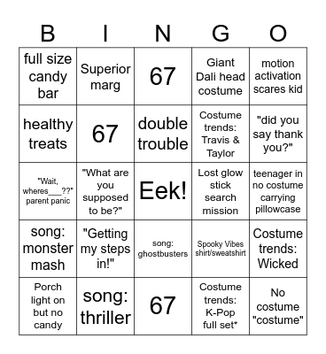 Capital Frights Halloween Bingo Card