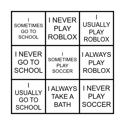 KIDS Bingo Card