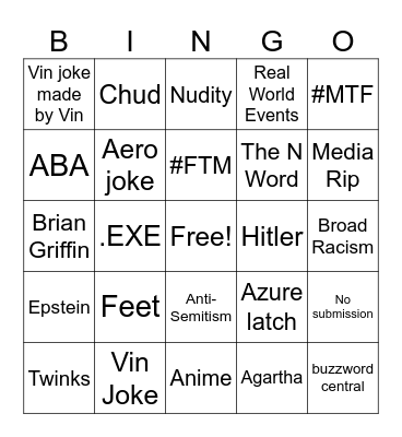 jackbox summer john Bingo Card