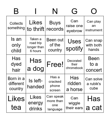 Student Ambassador Bingo! Bingo Card