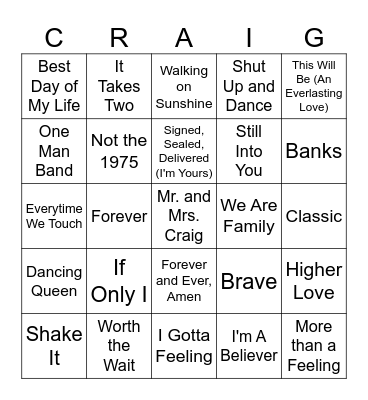 CraigsbyChristmas Bingo Card