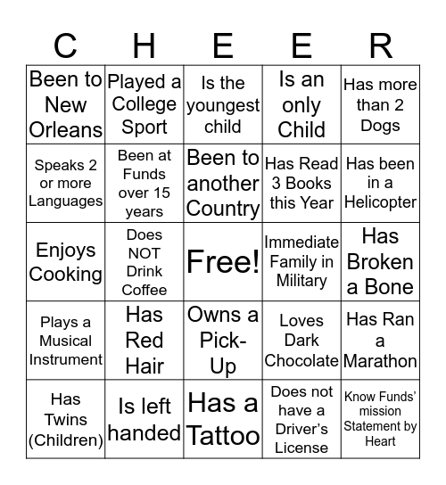 Holiday Cheer Bingo Card