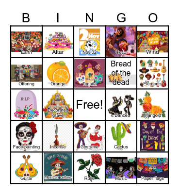 Day of the Dead Bingo Card