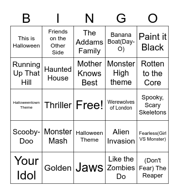 Halloween Bingo Card