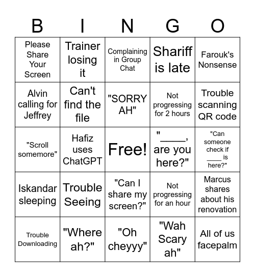 Capstone Bingo Card
