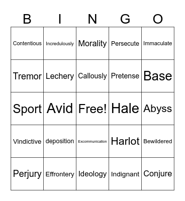 TC Vocab a3 Bingo Card