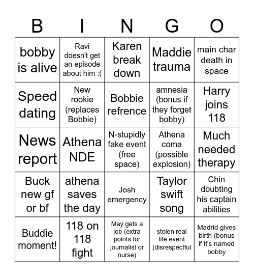 911 Bingo! Bingo Card
