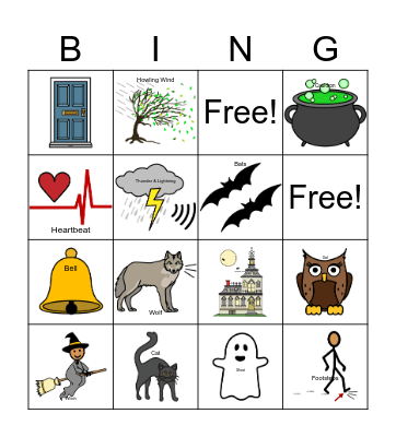 Halloween Sounds Bingo Card