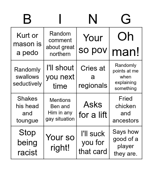 Io Bingo Card