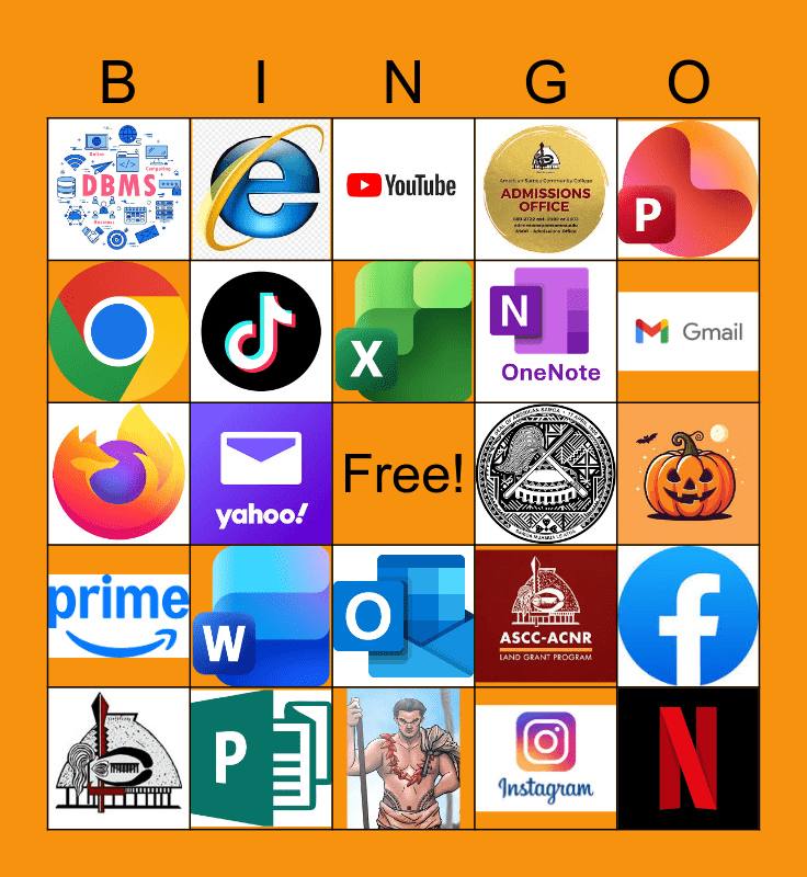 ICT 150 - BINGO! Bingo Card