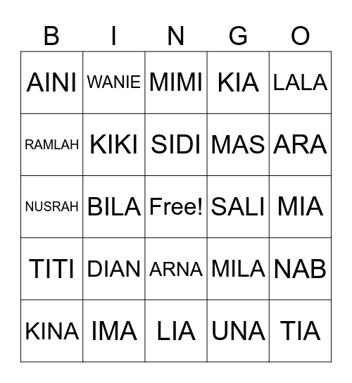 MAKEUP TOOLS Bingo Card