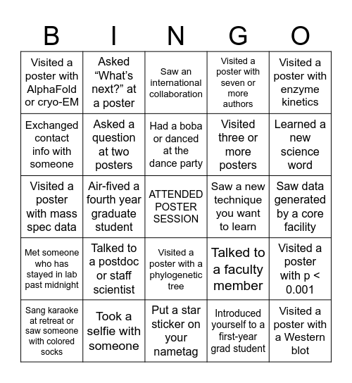 Biochemistry Bingo Card