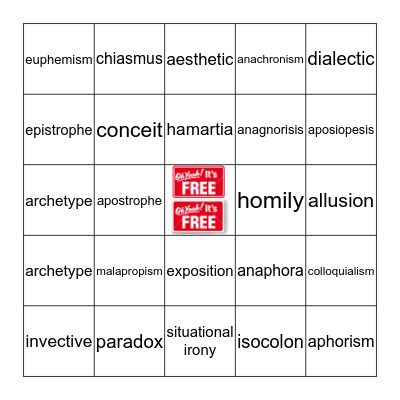 Vocabulary Bingo Card