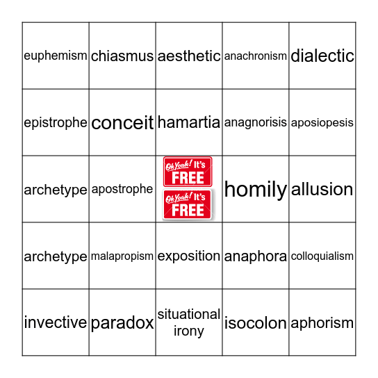 Vocabulary Bingo Card