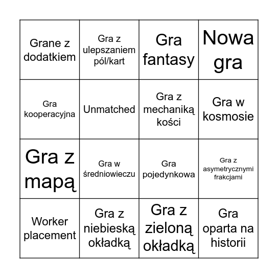 Loser Bingo Card