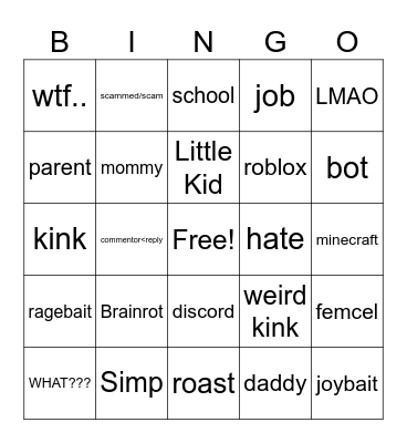 Hub Comments Bingo Card