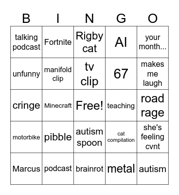ig reels Bingo Card