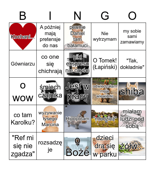 Wiewióra Bingo Card