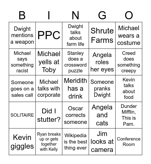 The Office Bingo Card
