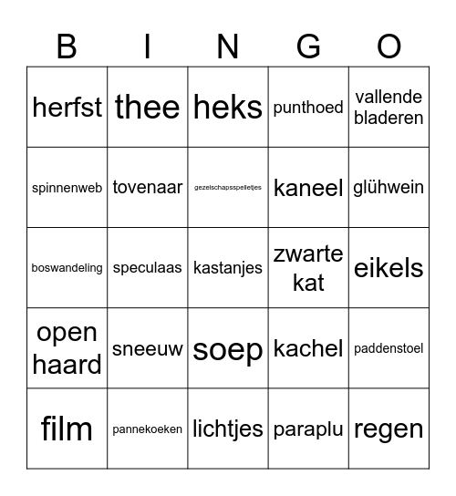 Halloween Bingo Card