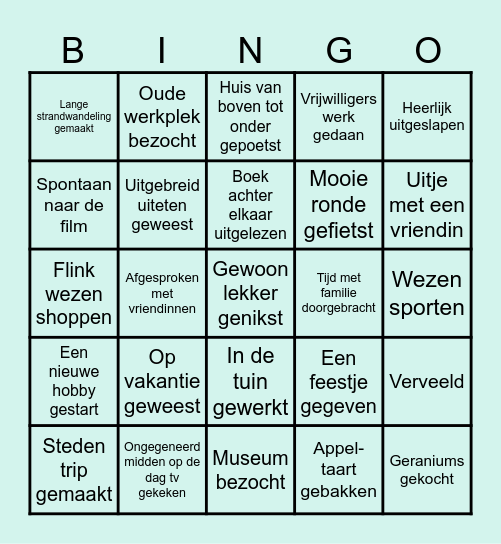 'Ik ben met pensioen Bingo' Bingo Card