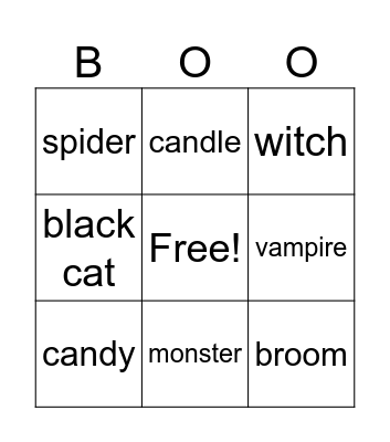 Halloween BINGO Card