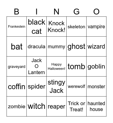 Halloween Bingo Time! Bingo Card