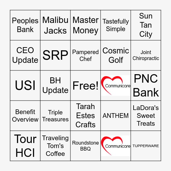 COMMUNICARE FALL FEST Bingo Card