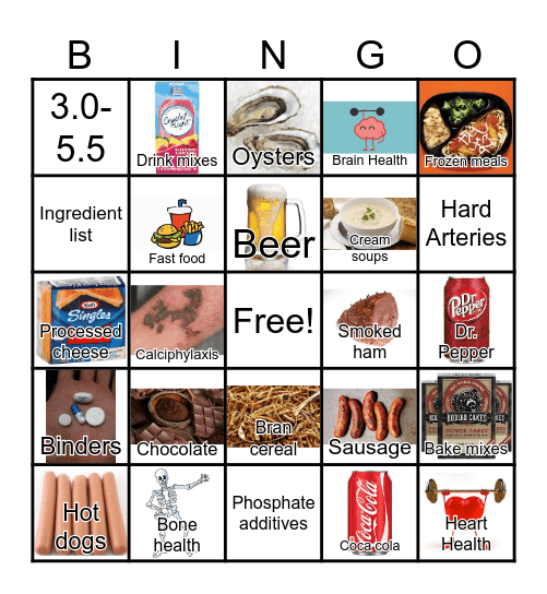 Phosphorus Bingo Card