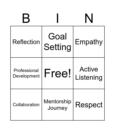 Shadowing pillar Bingo Card