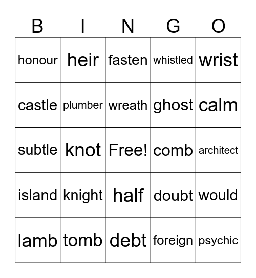 English spelling sucks #1 Bingo Card