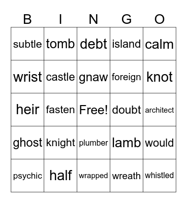 English Spelling Sucks #3 Bingo Card