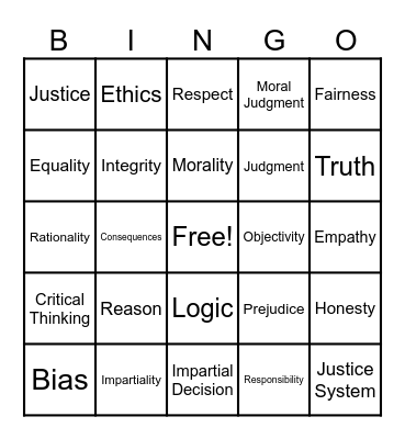 Reasons and Impartiality as Requirements for Ethics Bingo Card