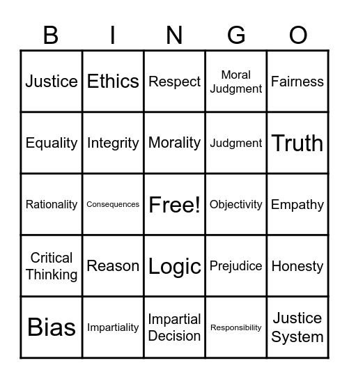 Reasons and Impartiality as Requirements for Ethics Bingo Card