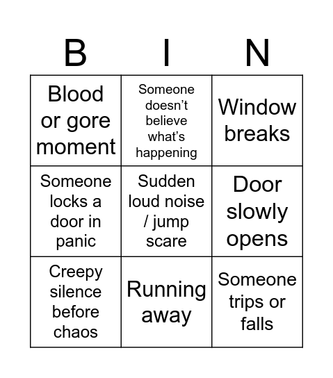 Cremarc Scary Bingo! Bingo Card