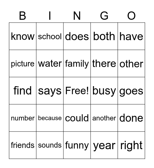 Week of 10/27 Bingo Card