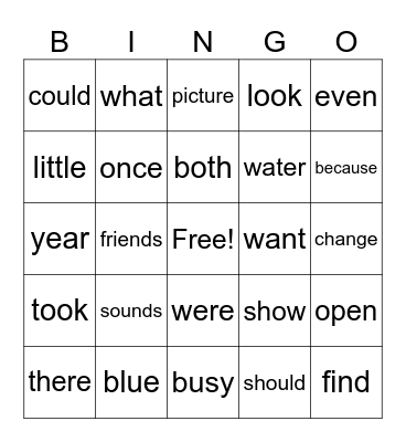 Week of 11/03 Bingo Card