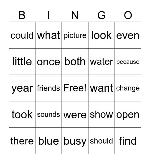 Week of 11/03 Bingo Card