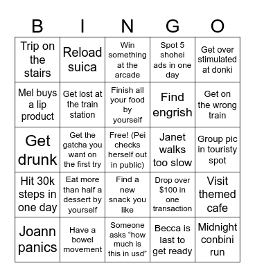 Love Island Tokyo 2025 Bingo Card