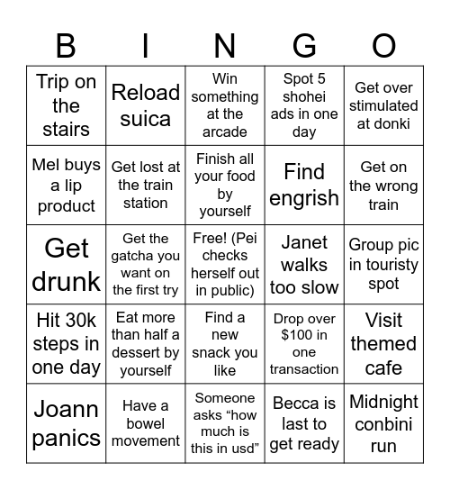 Love Island Tokyo 2025 Bingo Card