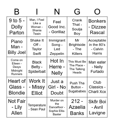 musical bingo <3 Bingo Card